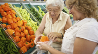 caregiver and patient buying foods